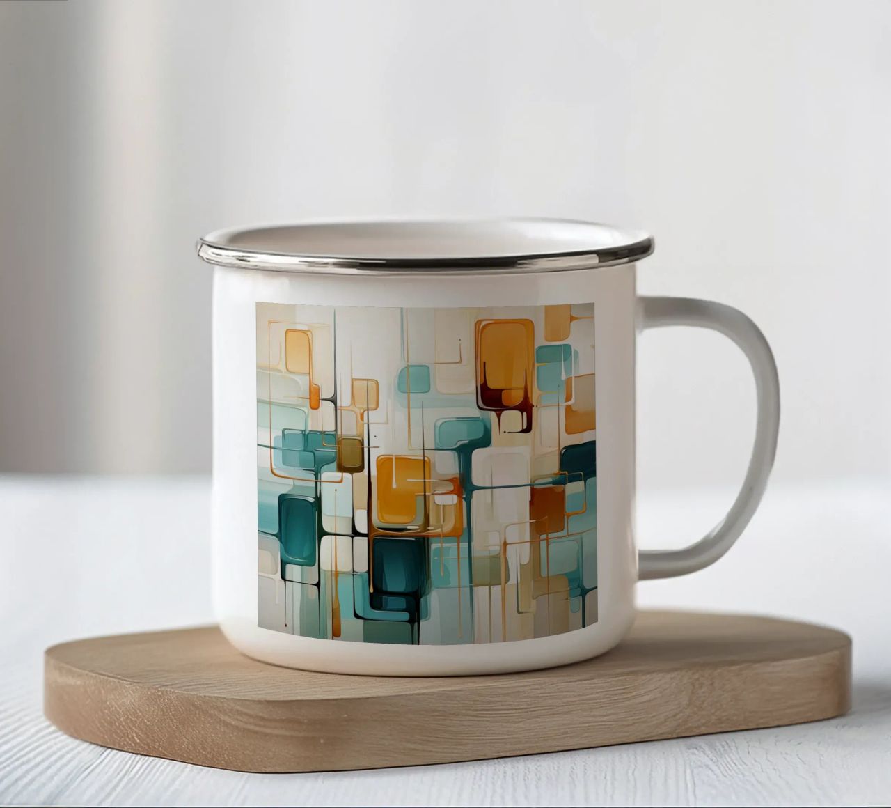 Abstract forms enamel mug by Imagine
