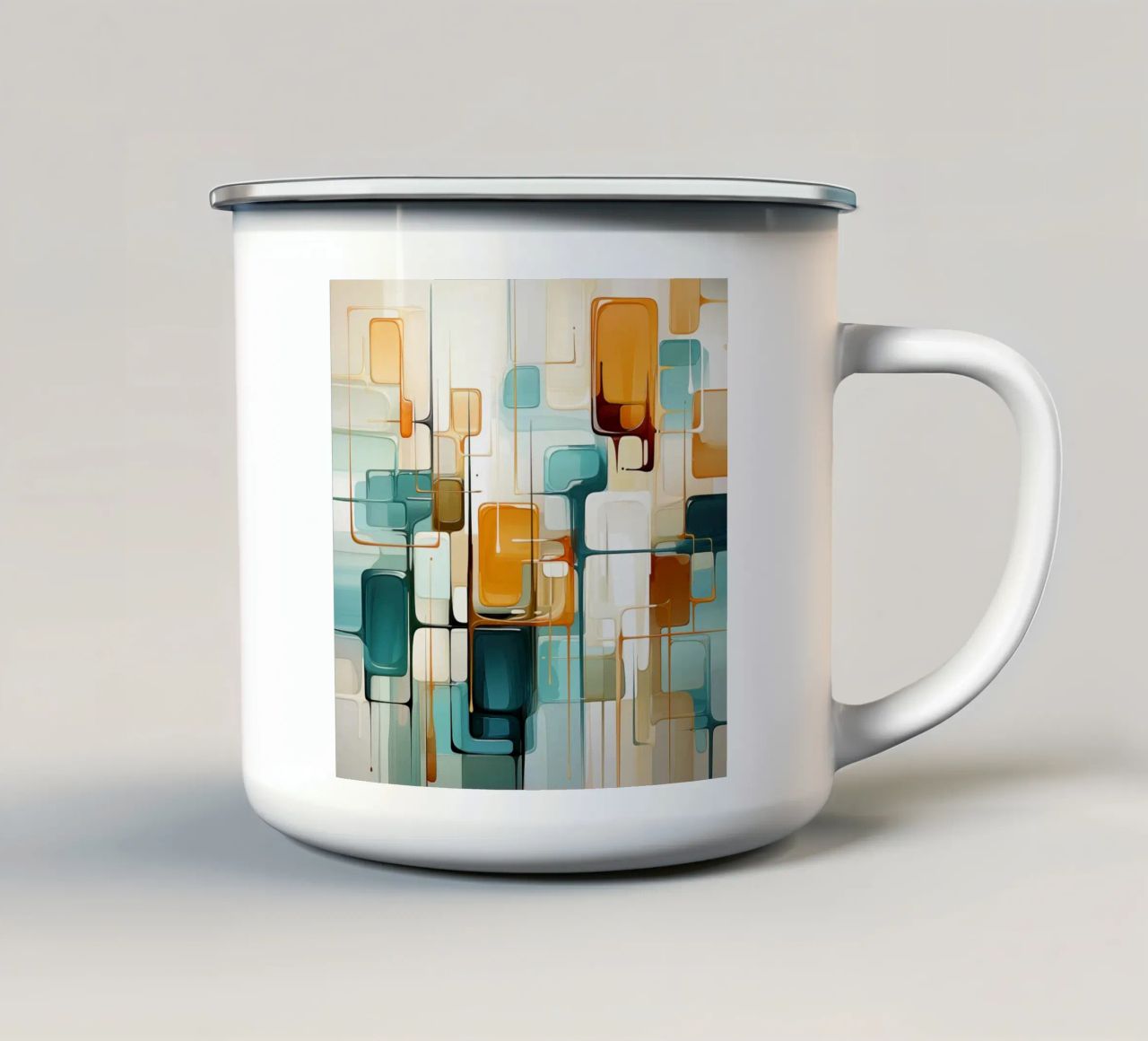 Abstract forms enamel mug by Imagine