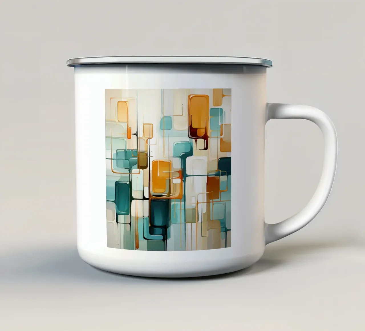 Abstract forms enamel mug by Imagine