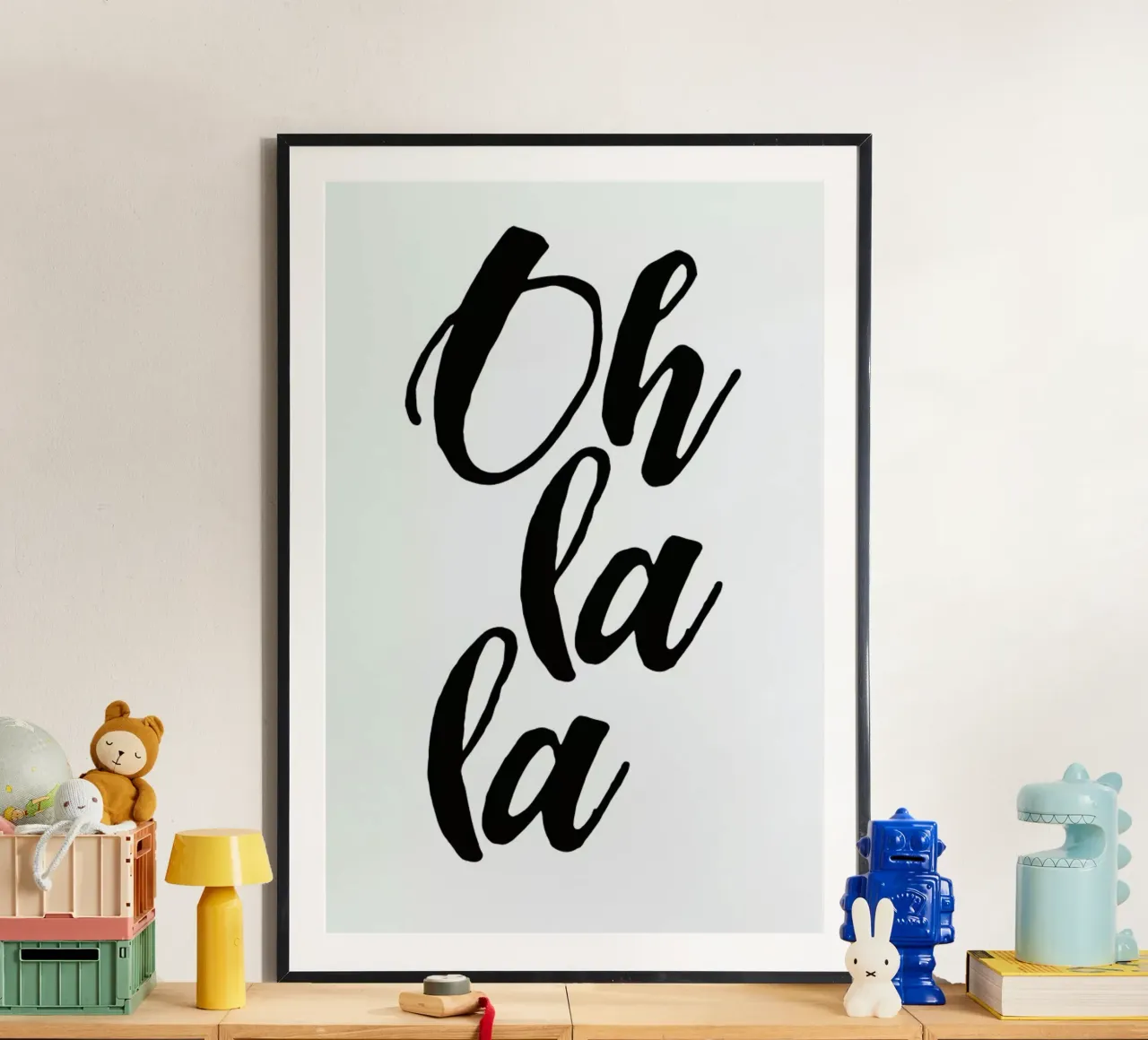 Oh la la poster con telaio in plastica da typed