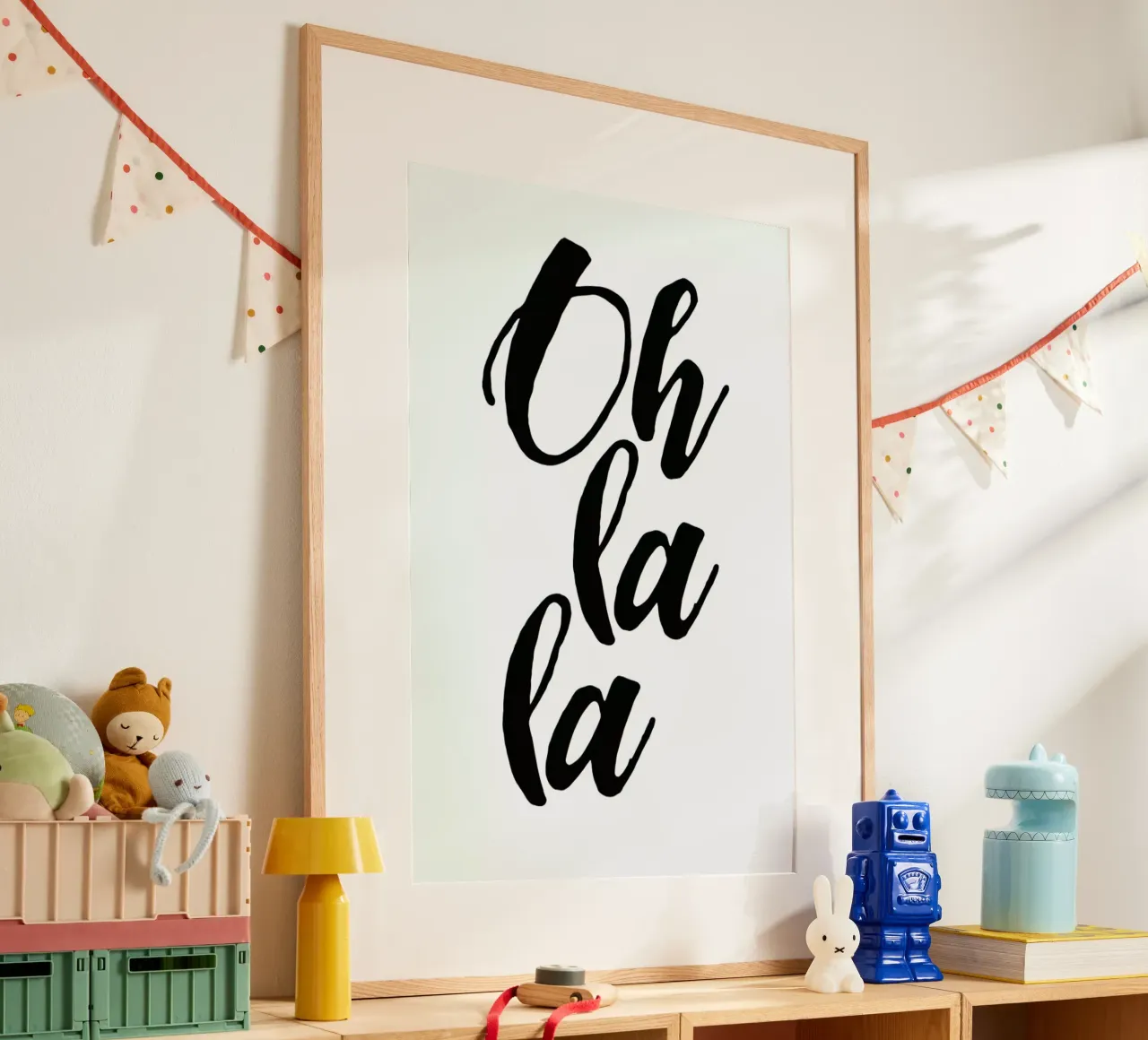 Oh la la poster con telaio in plastica da typed