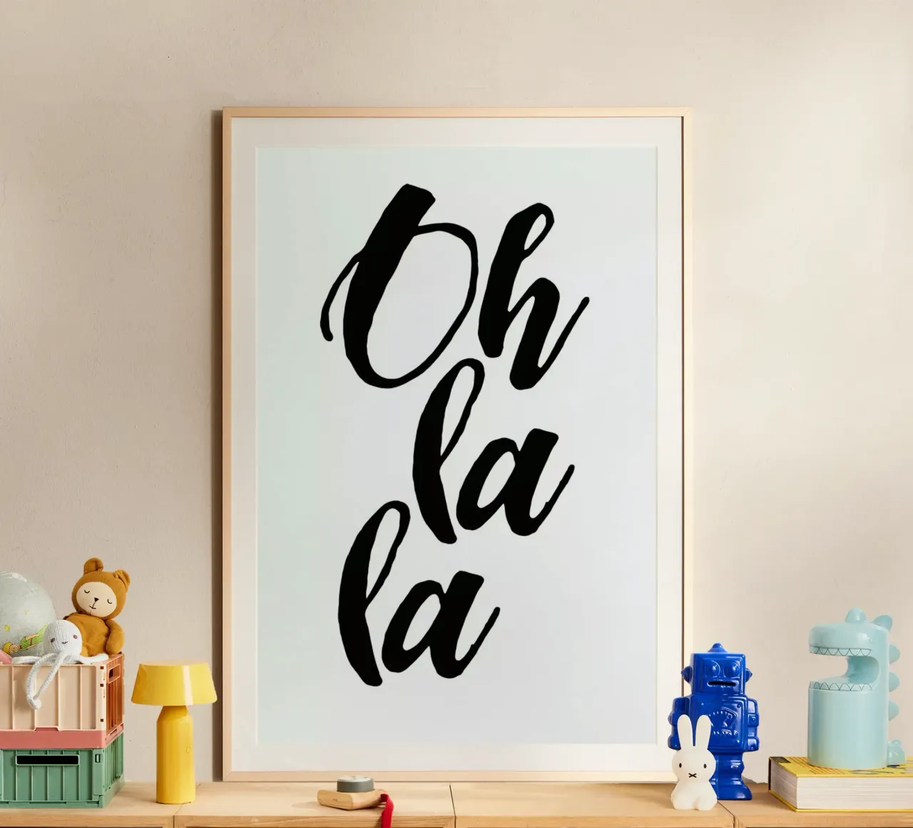 Oh la la poster con telaio in plastica da typed