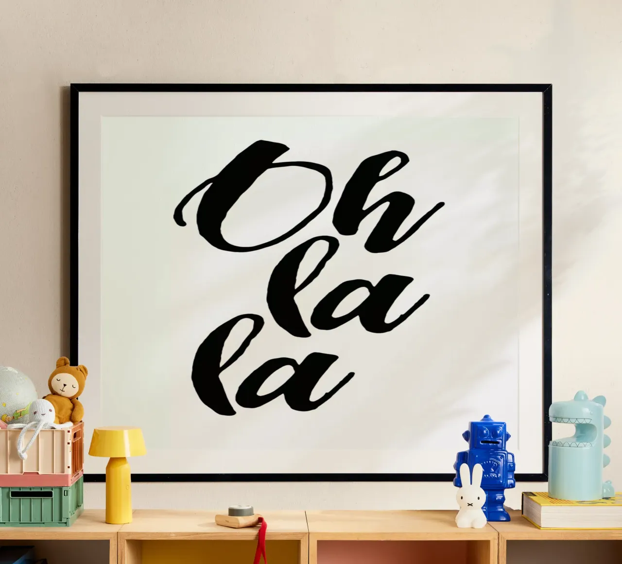 Oh la la poster con telaio in plastica da typed