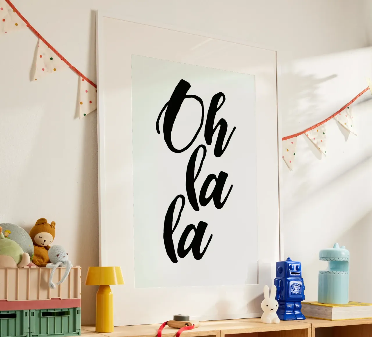 Oh la la poster con telaio in plastica da typed