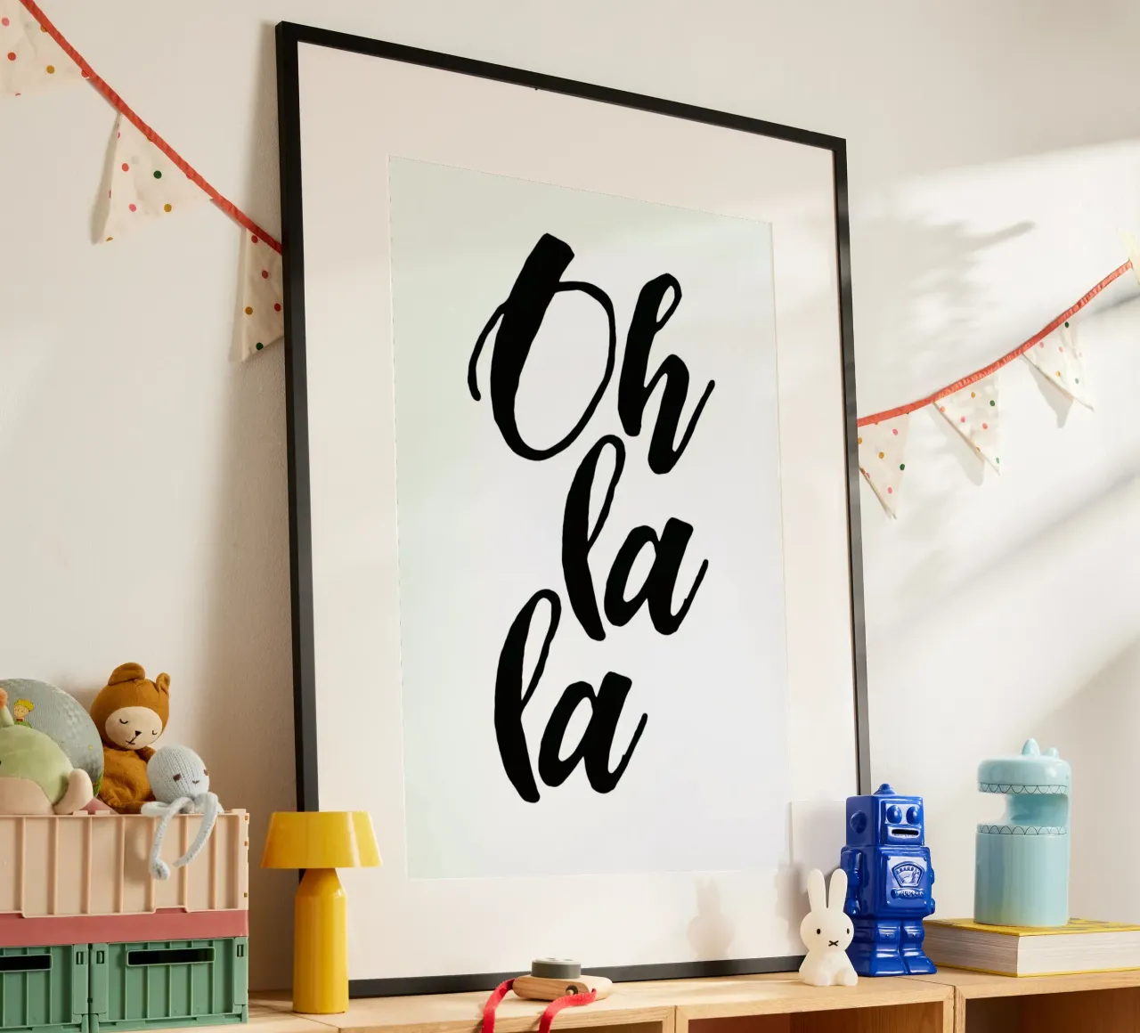 Oh la la poster con telaio in plastica da typed