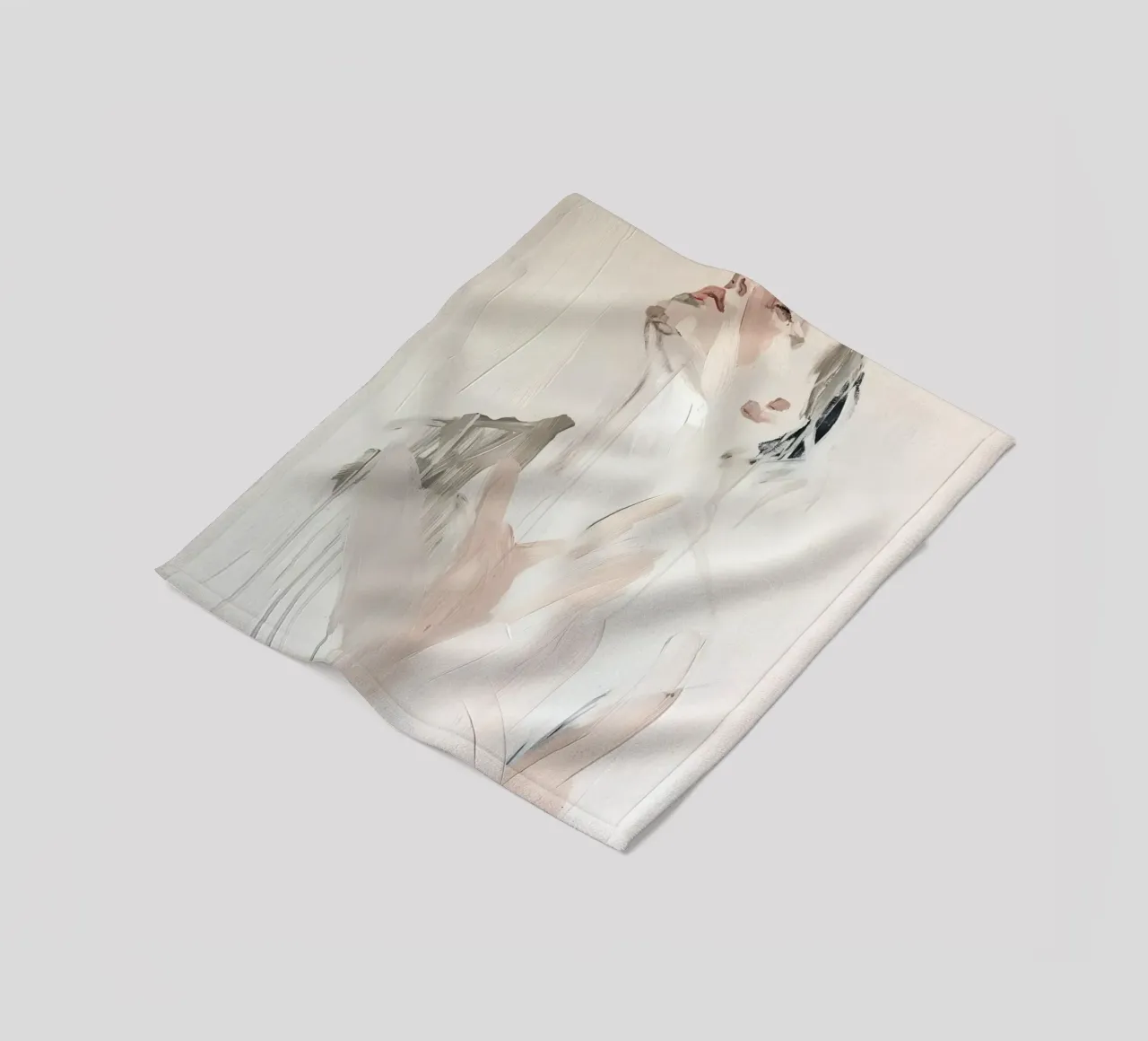 Abstract portrait in light colours fleece blanket by Imagine