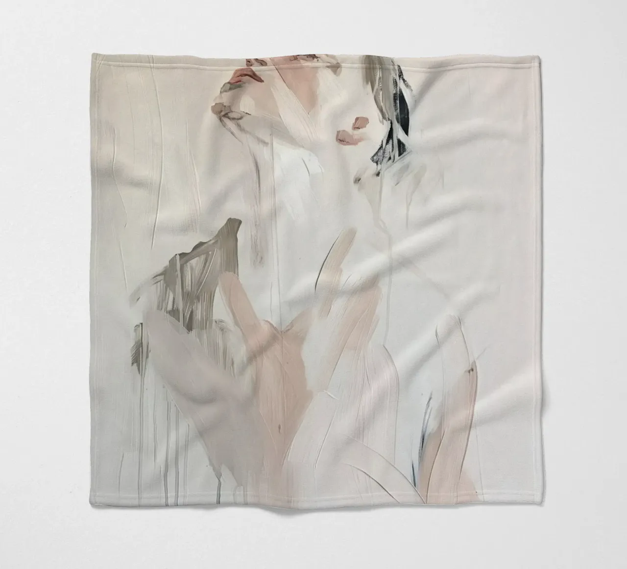 Abstract portrait in light colours fleece blanket by Imagine