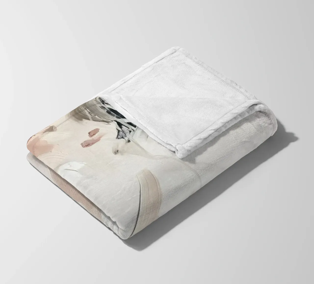 Abstract portrait in light colours fleece blanket by Imagine