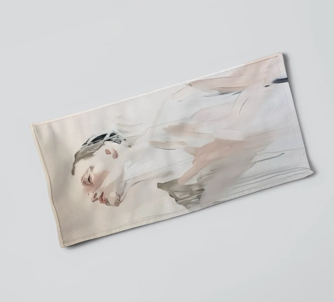 Abstract portrait in light colours towel by Imagine