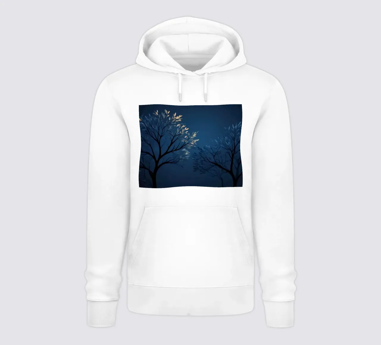 Carta da parati astratta con sagome scure di alberi felpa con cappuccio da DesignDoodle