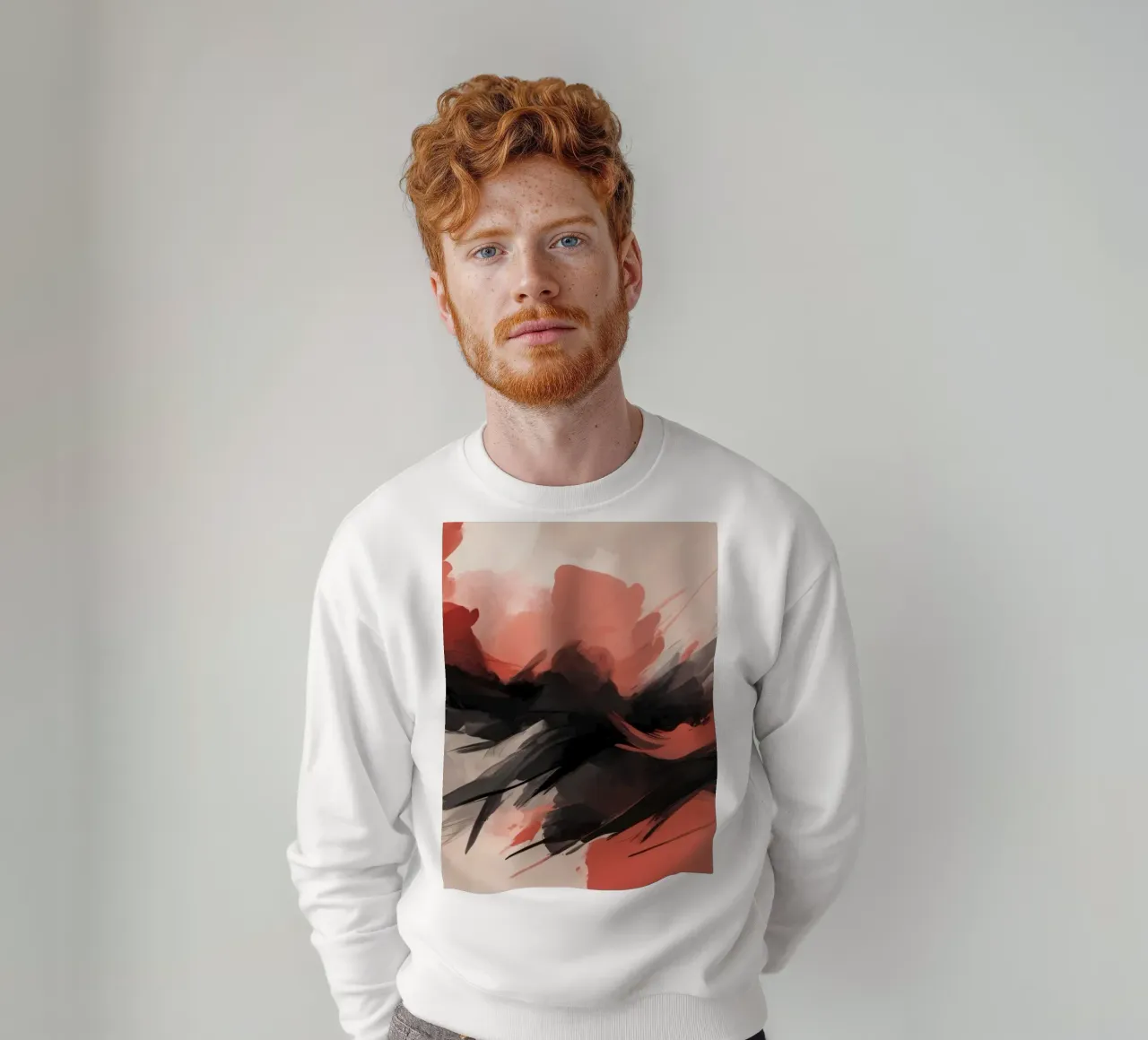 sfondo astratto con pennello rosso e nero felpa da DesignDoodle
