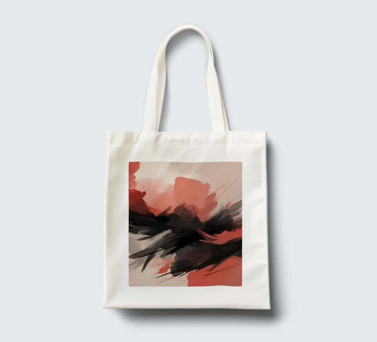 arrière-plan abstrait avec des pinceaux rouges et noirs tote bag de DesignDoodle