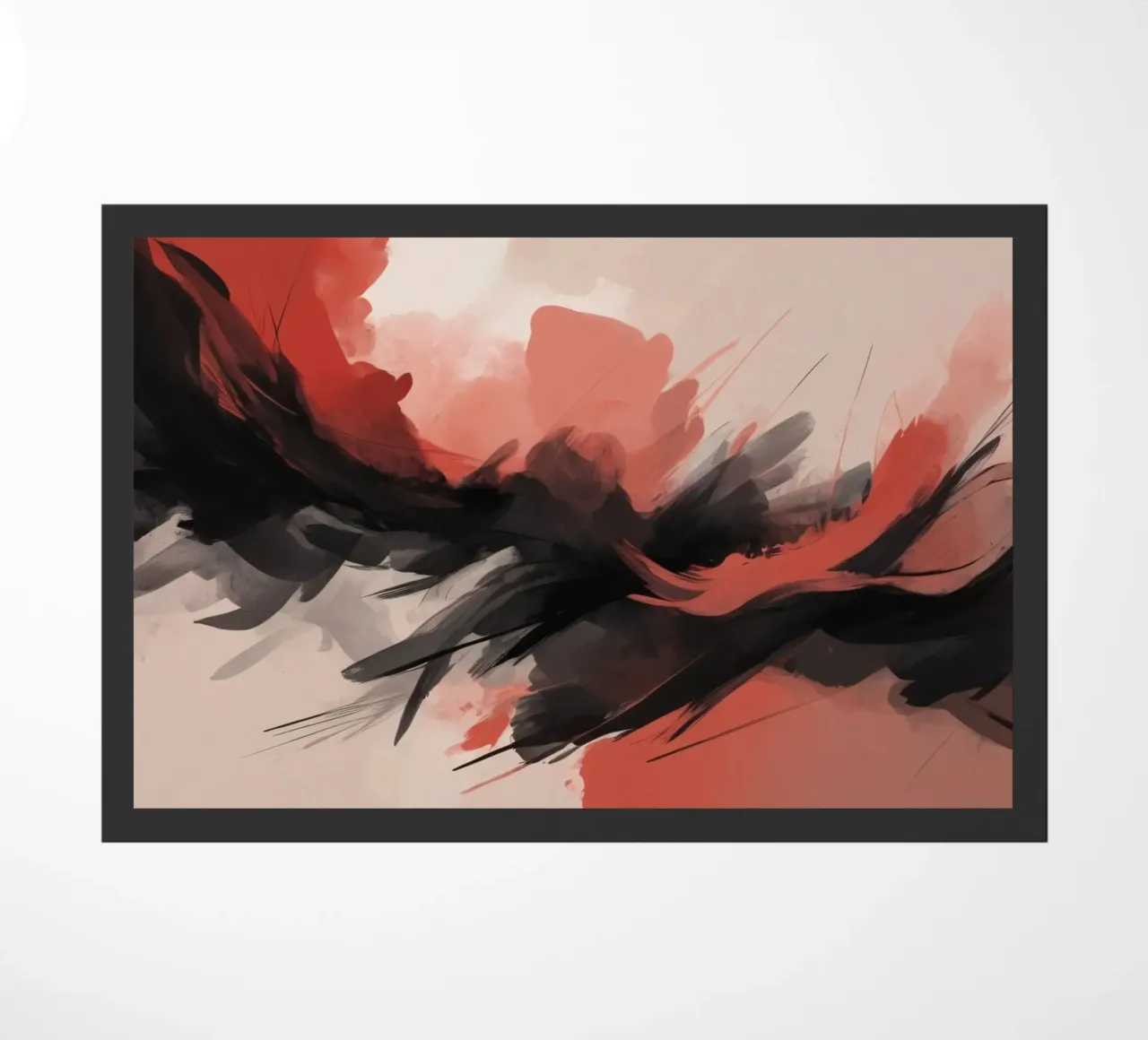 abstract background with striking red and black brush doormat by DesignDoodle