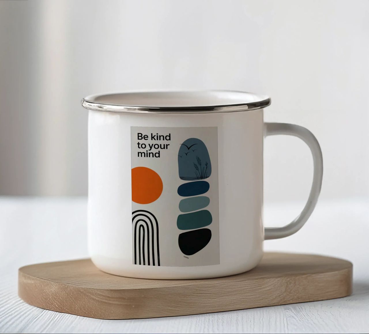 BE KIND TO YOUR MIND mug en émail de 20 Farben