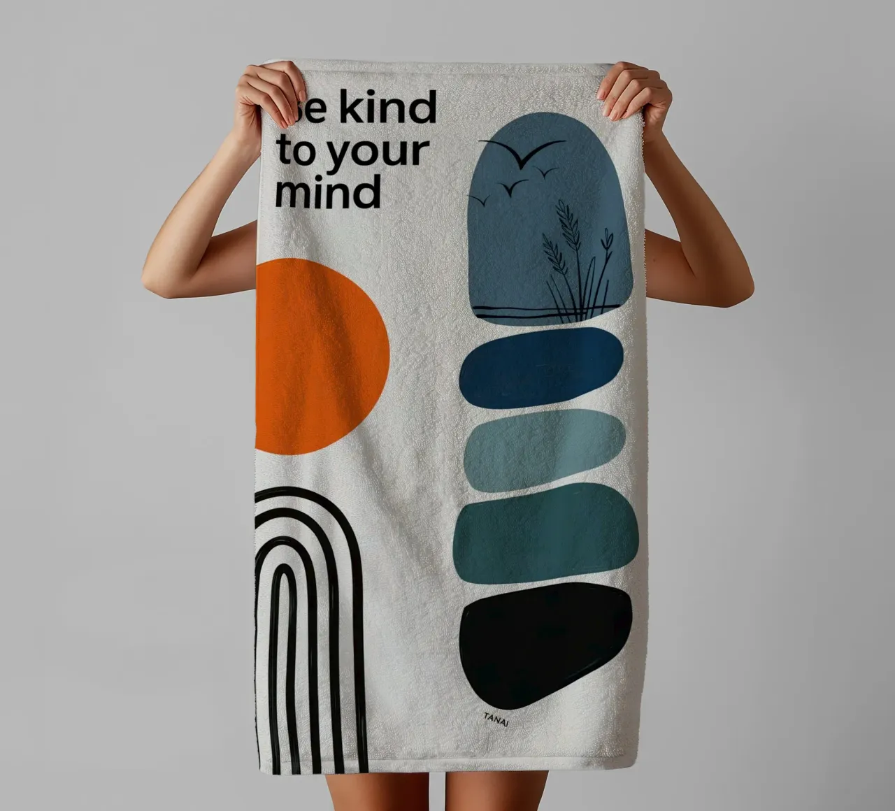 BE KIND TO YOUR MIND asciugamano da bagno da 20 Farben