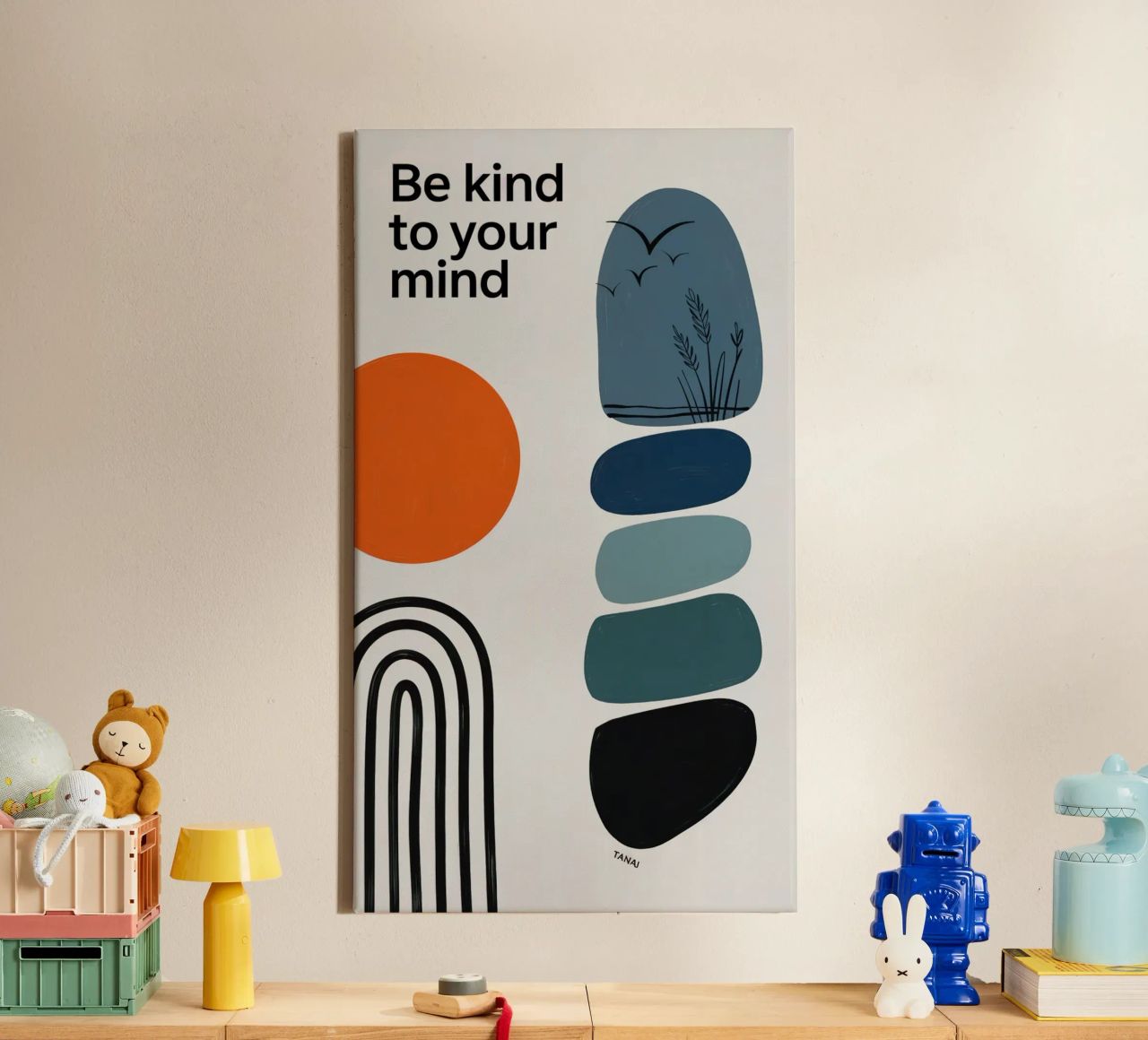 BE KIND TO YOUR MIND toile de 20 Farben