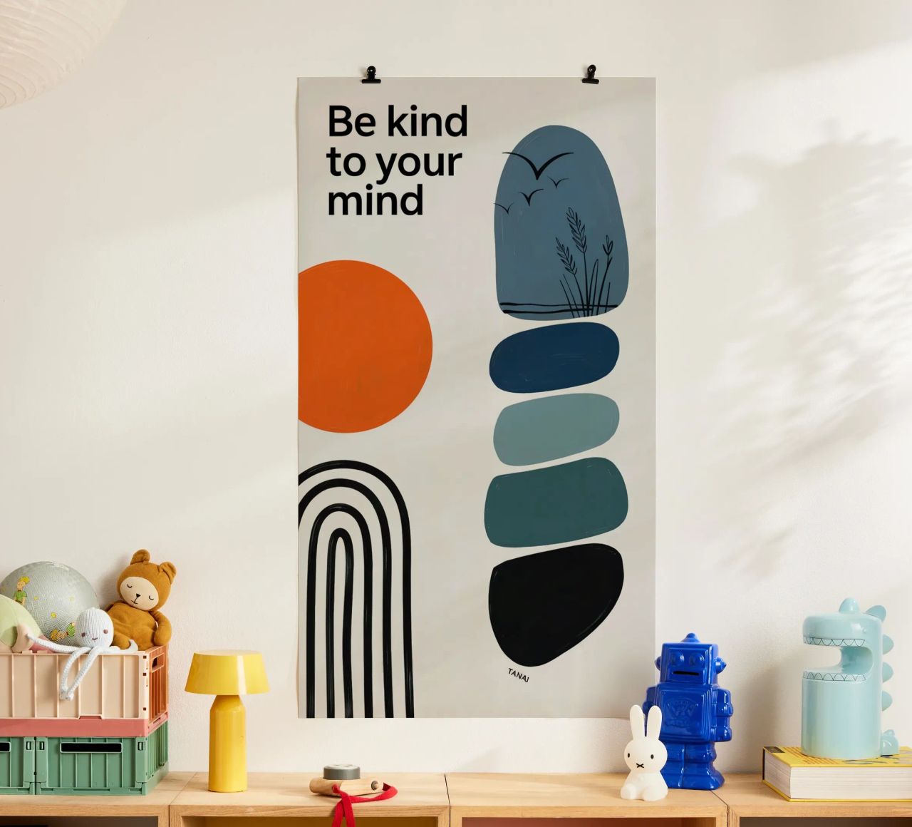 BE KIND TO YOUR MIND poster de 20 Farben