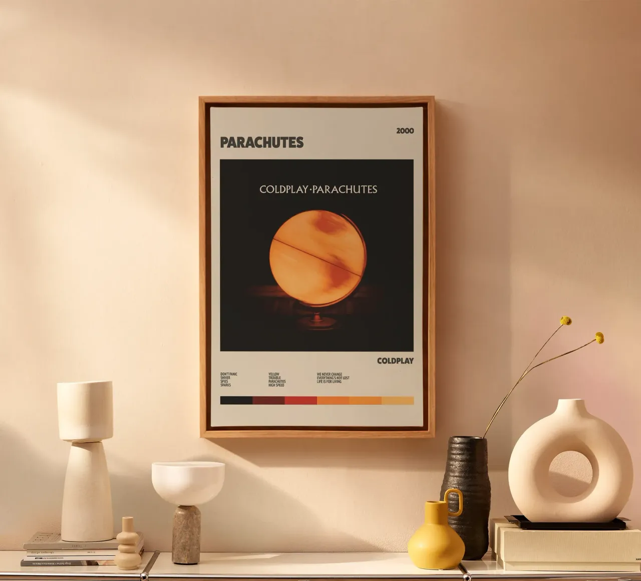 Parachutes – Coldplay tela con Cornice a cassetta da Attaboy Dsgn
