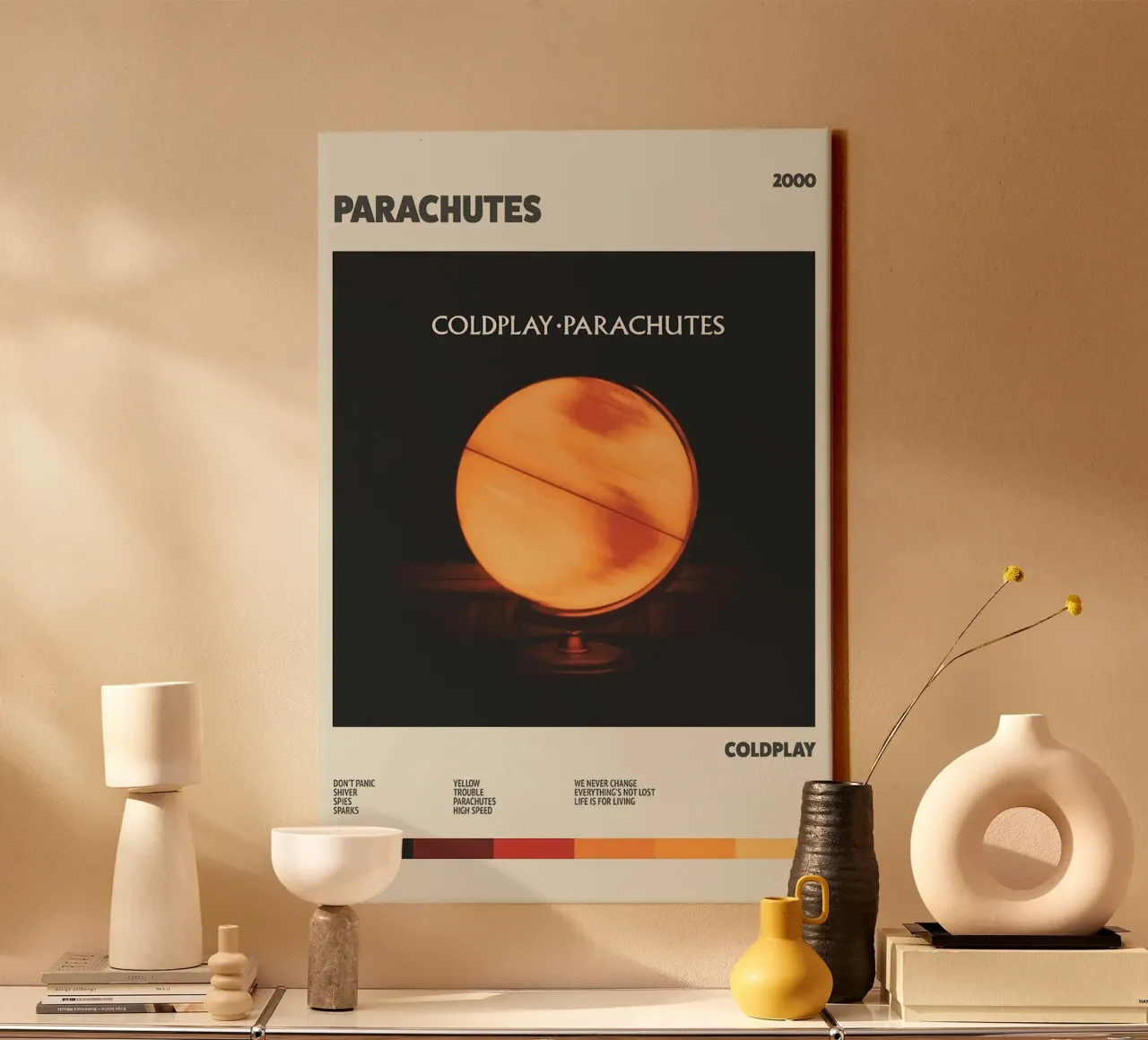Parachutes – Coldplay tela con Cornice a cassetta da Attaboy Dsgn