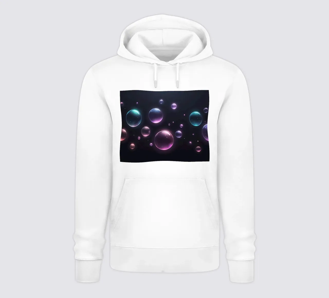 bubbles floating against a dark background mesmerizing art hoodie by DesignDoodle