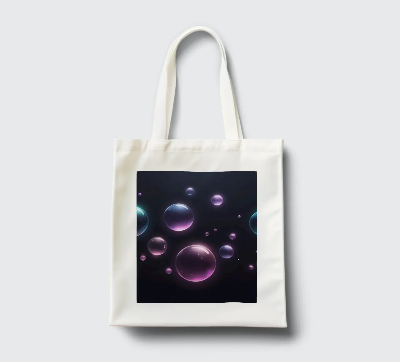 bubbles floating against a dark background mesmerizing art tote bag by DesignDoodle