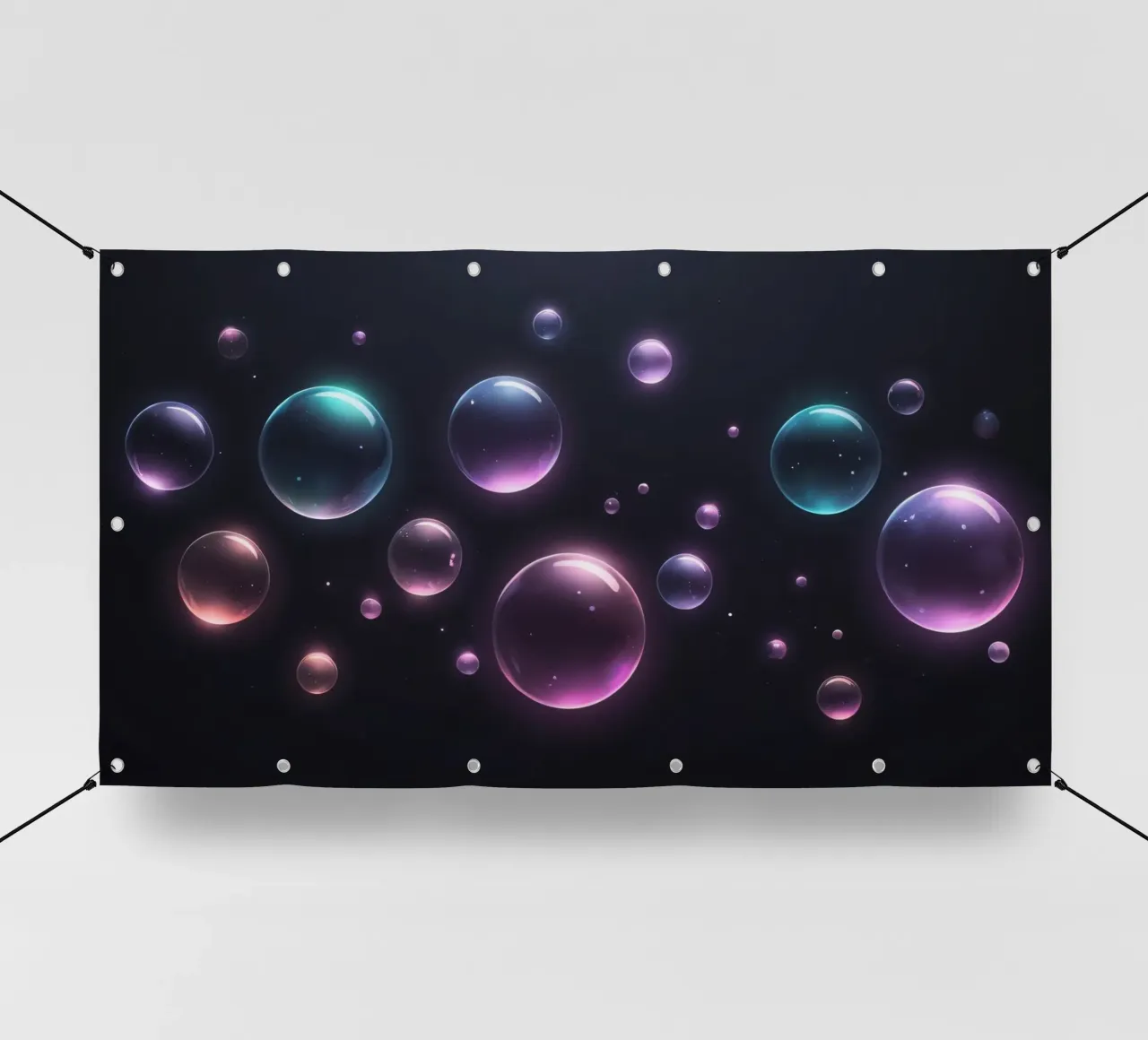bubbles floating against a dark background mesmerizing art pvc cover by DesignDoodle
