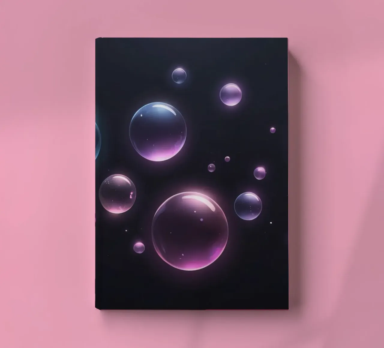 bolle che galleggiano su uno sfondo scuro arte ipnotica diario da DesignDoodle