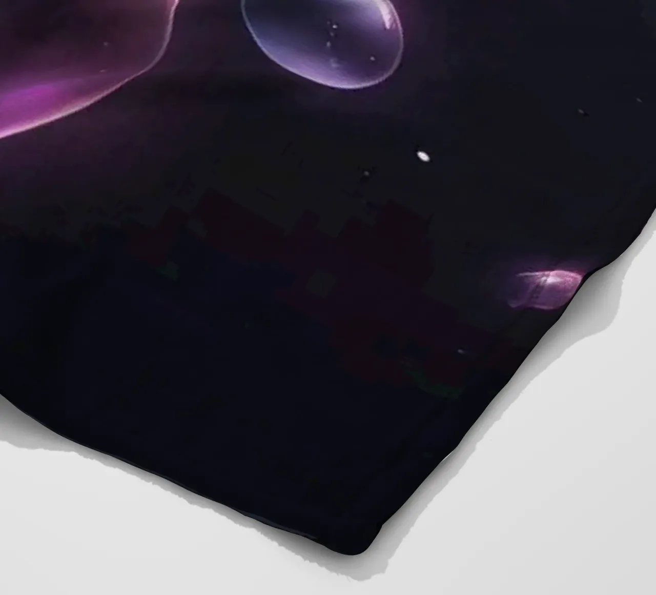 bubbles floating against a dark background mesmerizing art fleece blanket by DesignDoodle