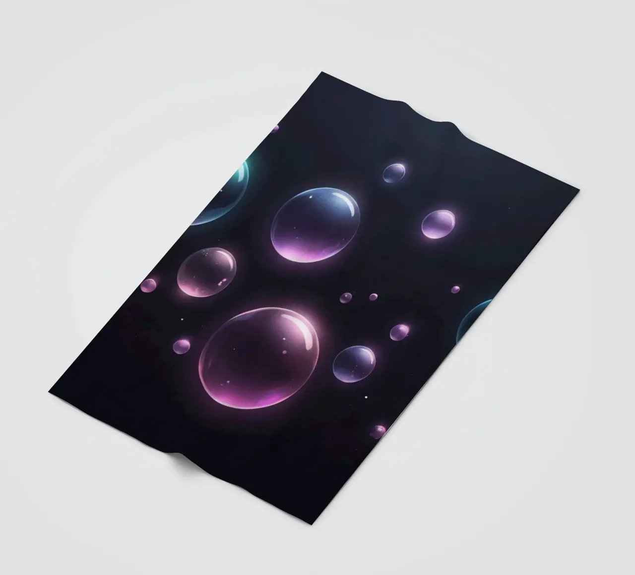 bubbles floating against a dark background mesmerizing art fleece blanket by DesignDoodle