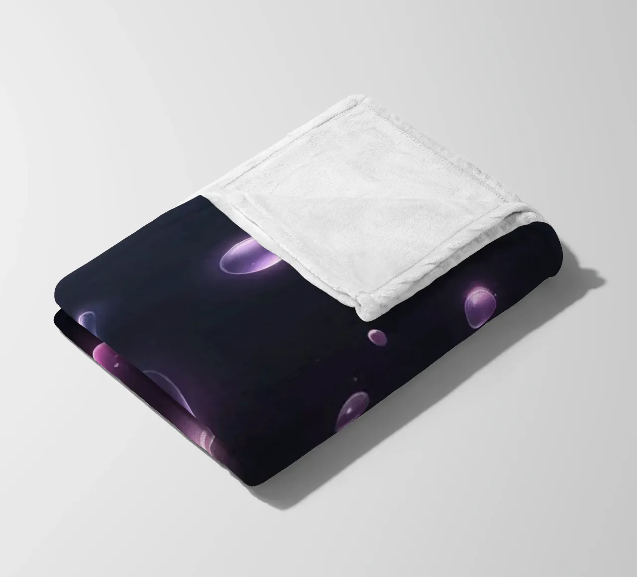 bubbles floating against a dark background mesmerizing art fleece blanket by DesignDoodle