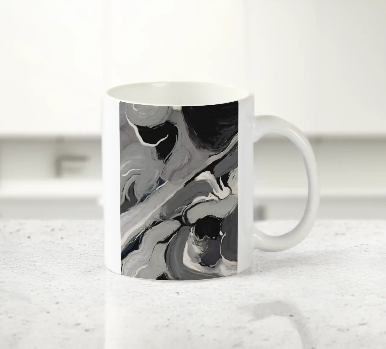Flusso organico in bianco e nero tazza in ceramica da Little Dean