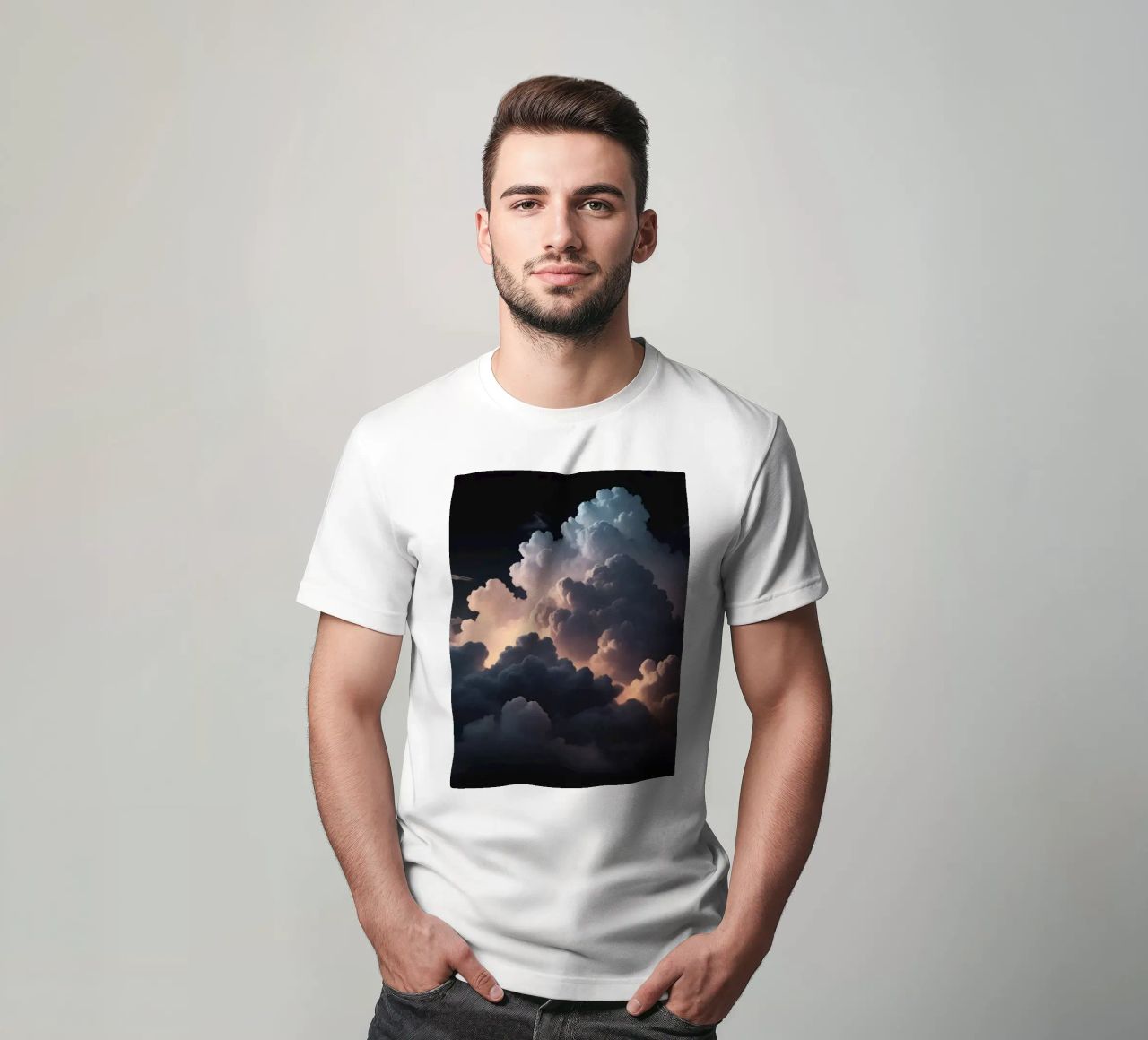 cloud formation creates a stunning abstract background t-shirt by DesignDoodle