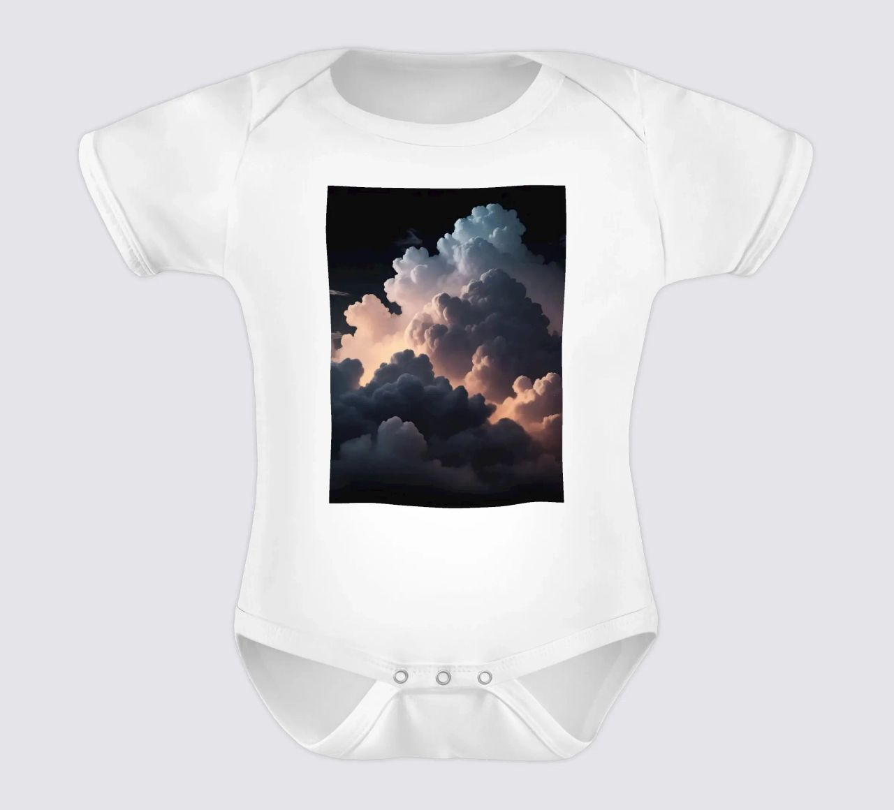 cloud formation creates a stunning abstract background short-sleeve baby romper by DesignDoodle