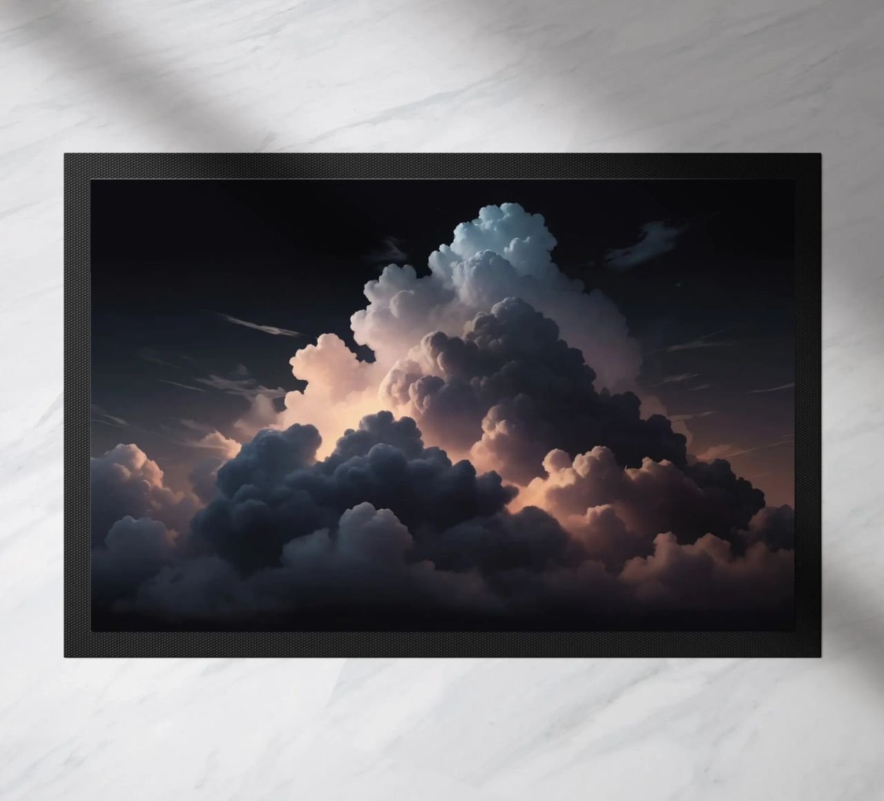 cloud formation creates a stunning abstract background doormat by DesignDoodle