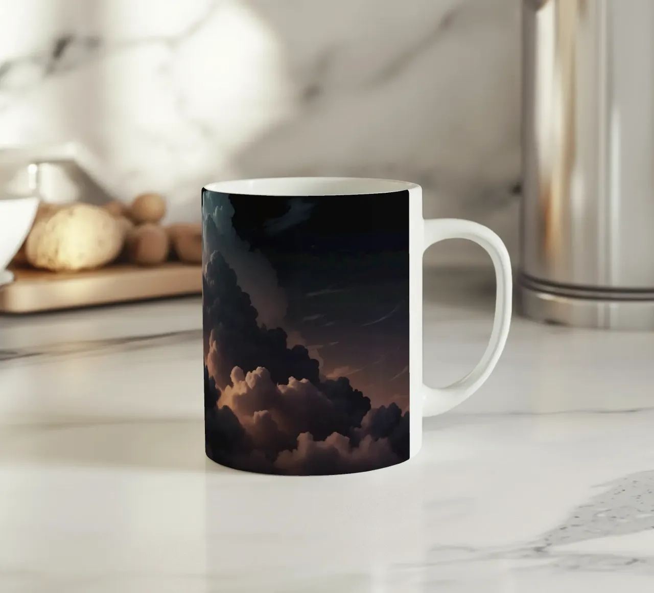 la formación de nubes crea un impresionante fondo abstracto taza de cerámica de DesignDoodle