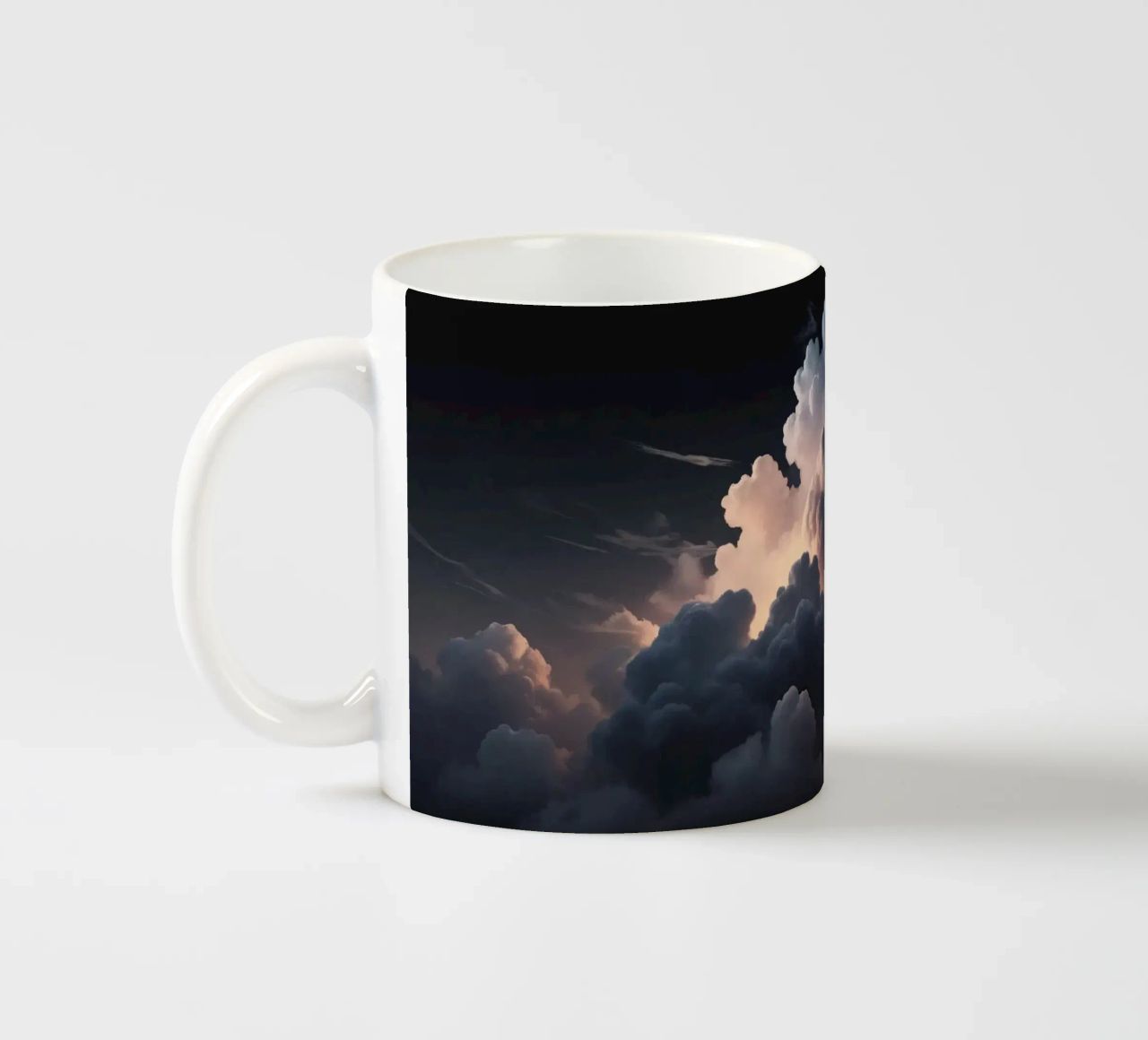 cloud formation creates a stunning abstract background ceramic mug by DesignDoodle