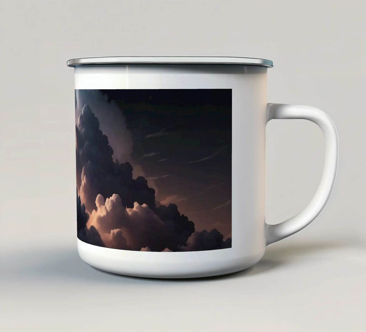 cloud formation creates a stunning abstract background enamel mug by DesignDoodle