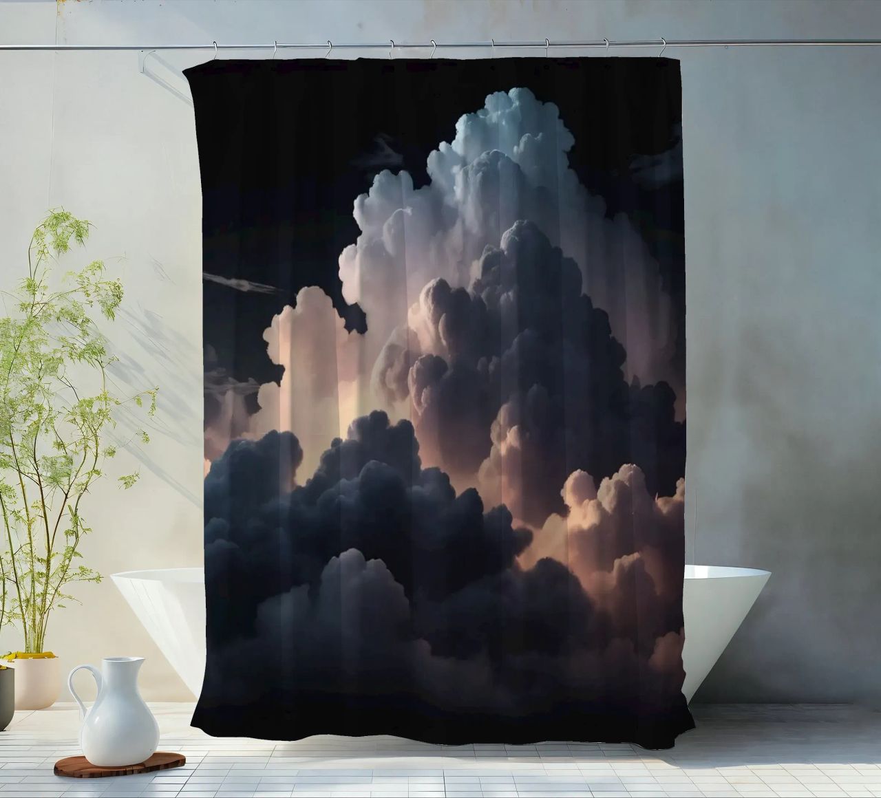 cloud formation creates a stunning abstract background shower curtain by DesignDoodle
