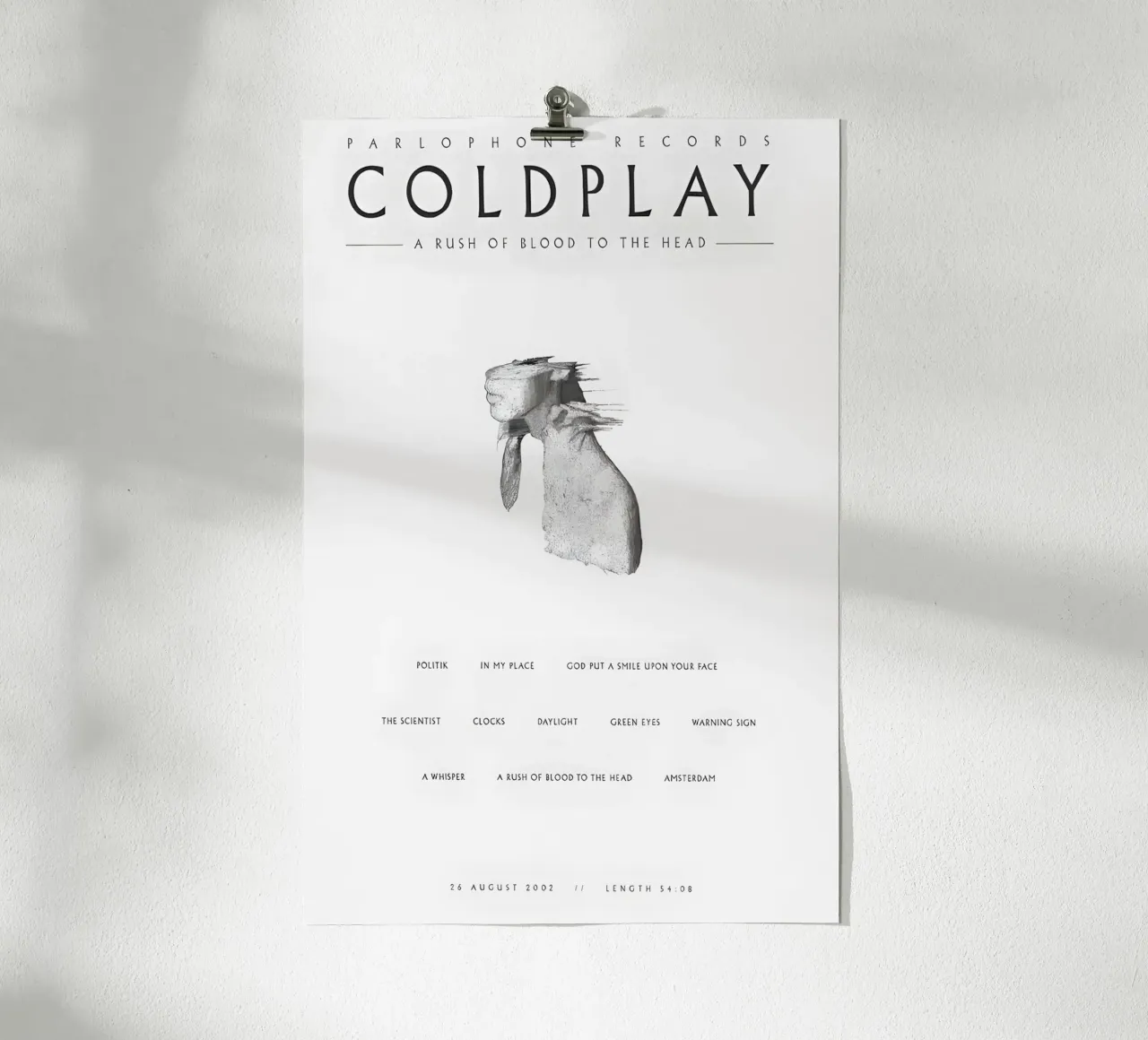 A Rush of Blood to the Head – Coldplay poster da Attaboy Dsgn
