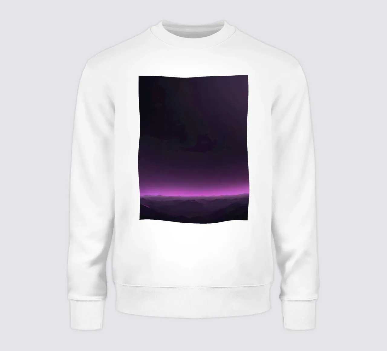 paesaggio astratto con sfumature viola e cielo notturno stellato felpa da DesignDoodle