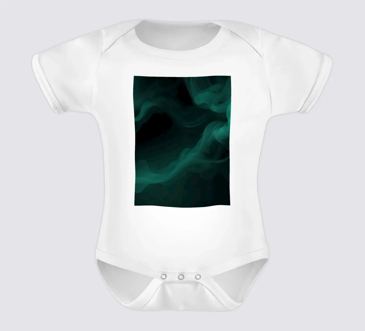 Groen Fluid groen abstract behang babyrompertje korte mouwen van DesignDoodle