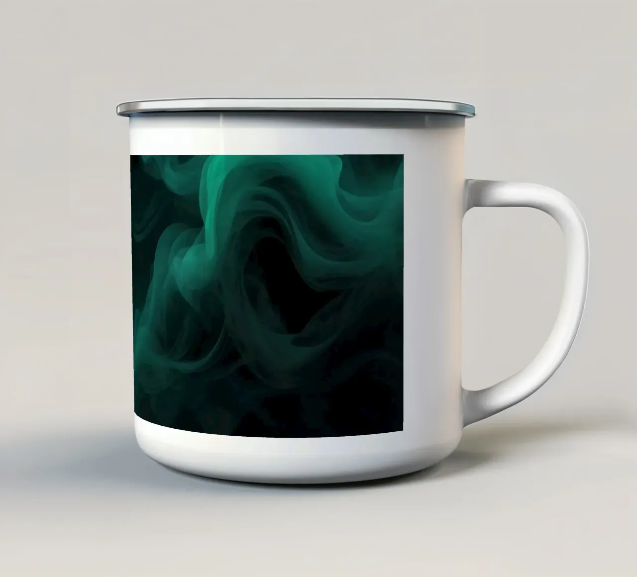 Groen Fluid groen abstract behang emaille mok van DesignDoodle