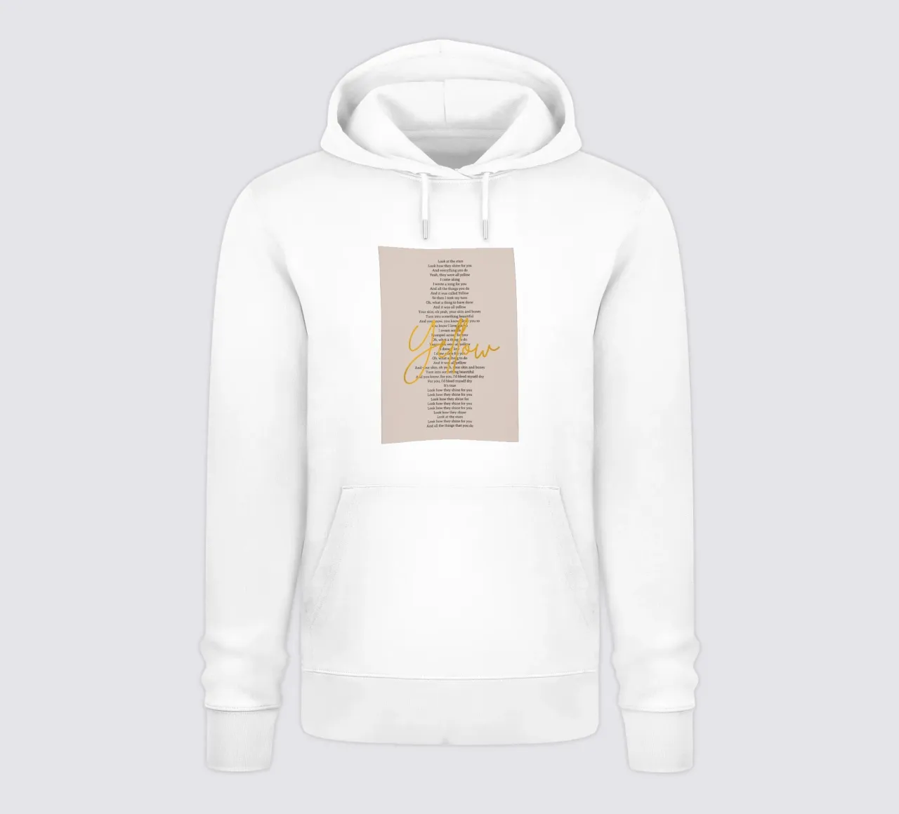 Yellow Coldplay felpa con cappuccio da Attaboy Dsgn