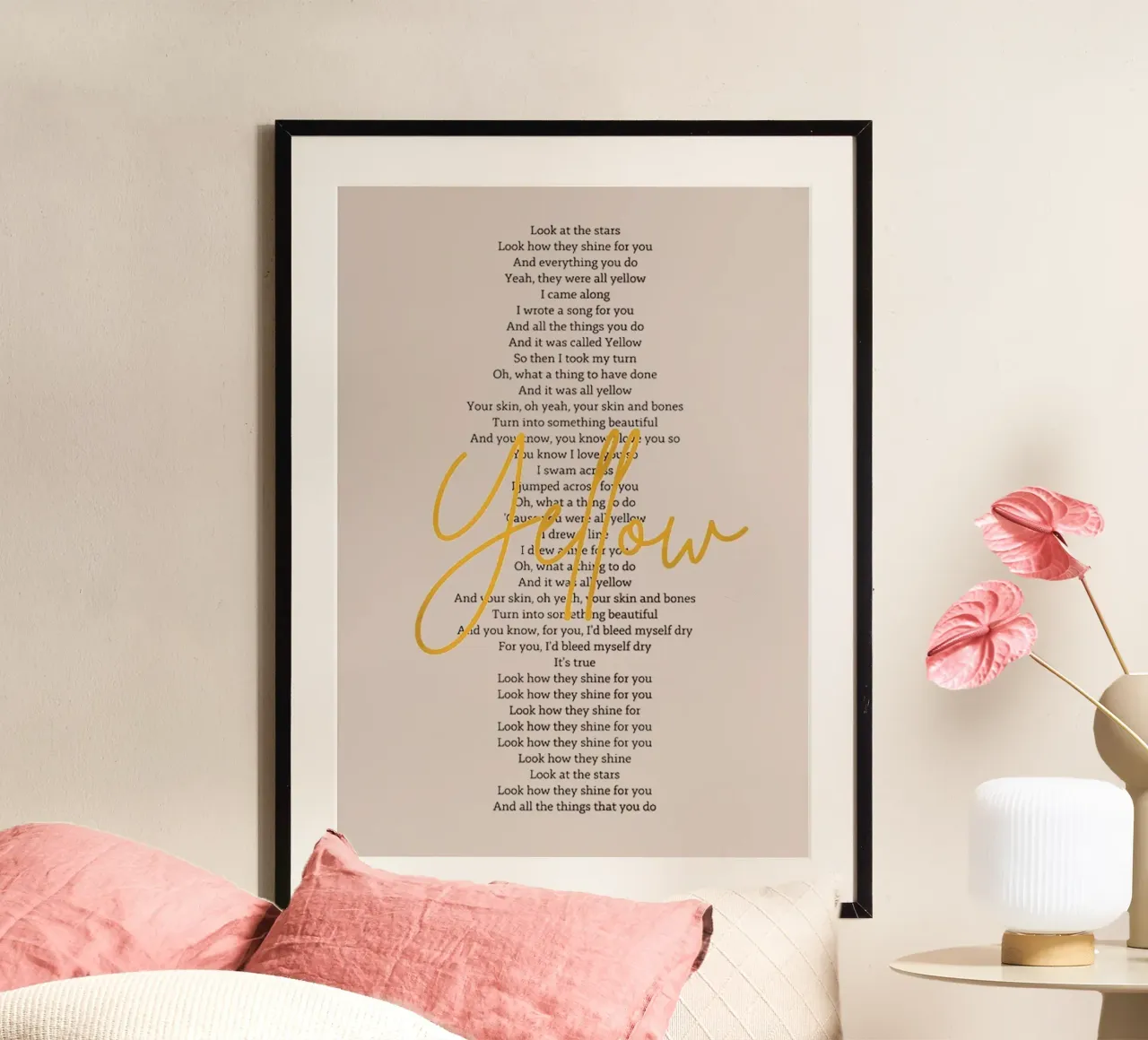 Yellow Coldplay poster da Attaboy Dsgn