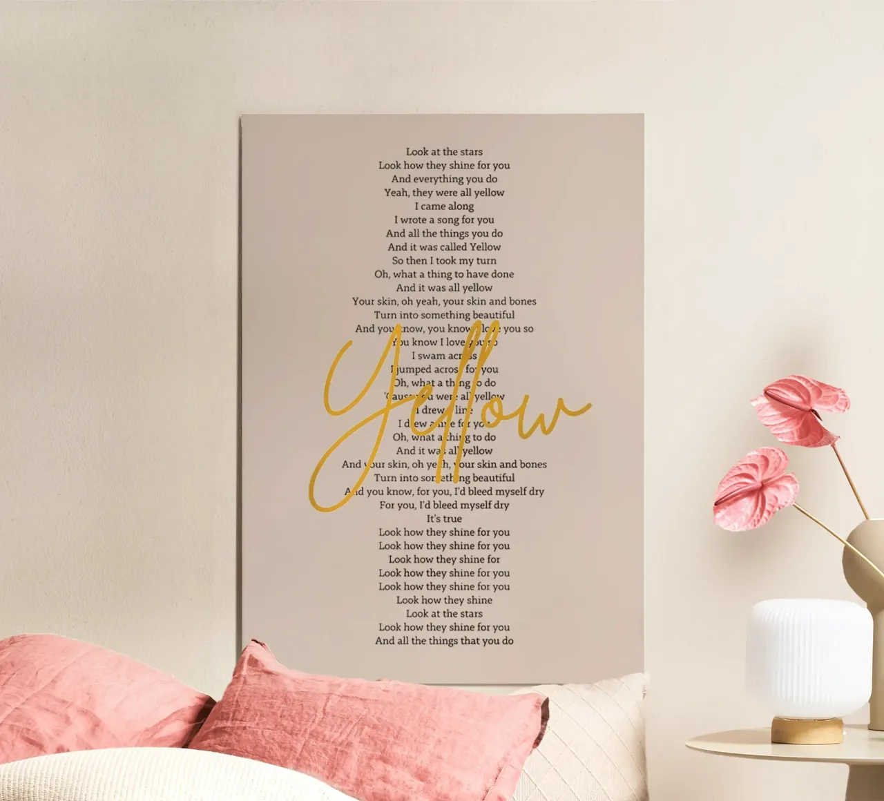 Yellow Coldplay poster da Attaboy Dsgn