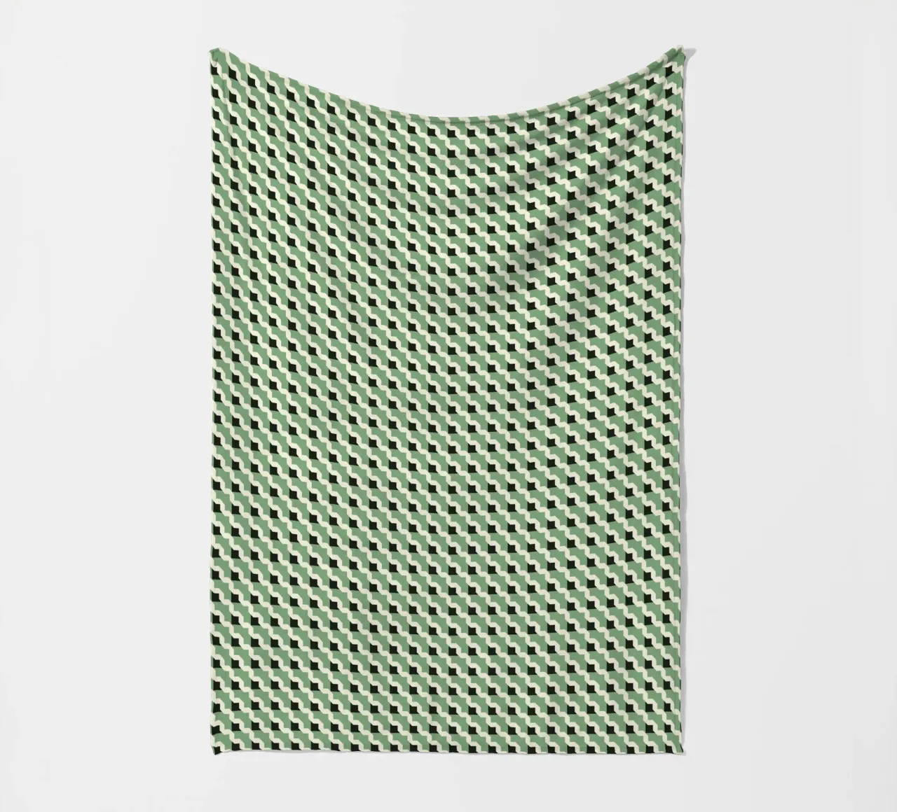 Diagonal geometry checkers fleece blanket by Little Dean