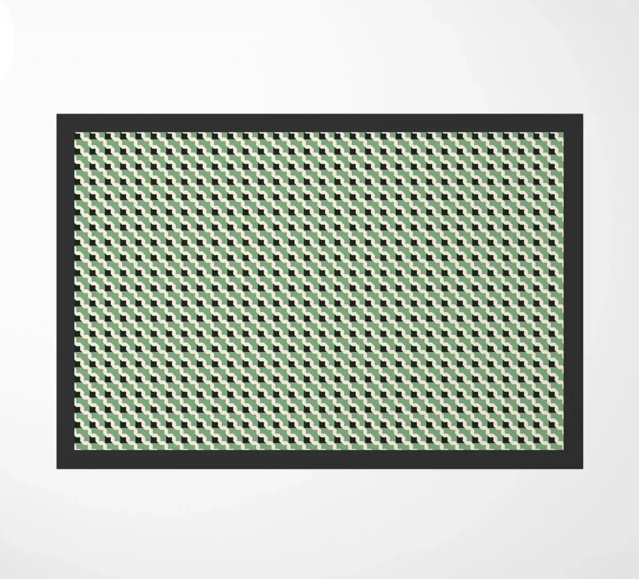 Diagonal geometry checkers doormat by Little Dean