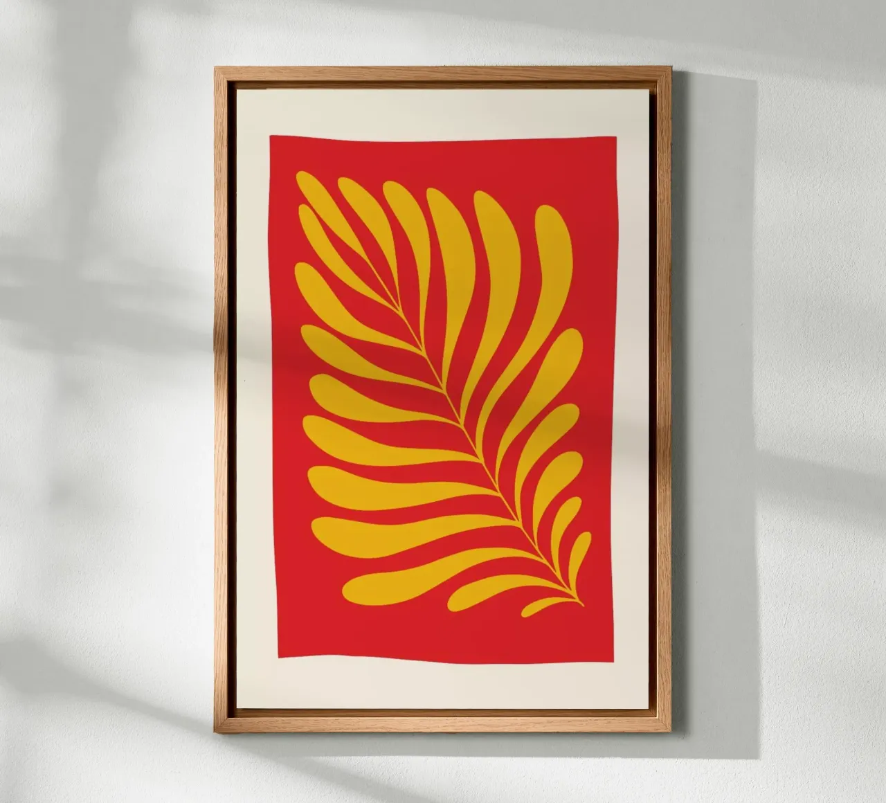 Fern in Red tela con Cornice a cassetta da Pure
