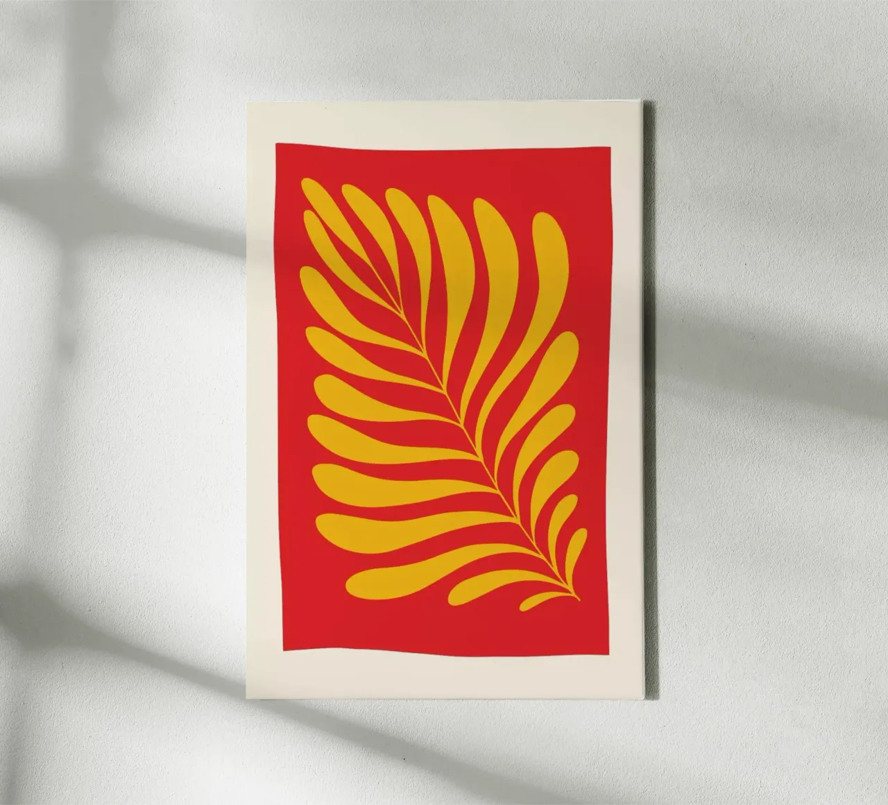 Fern in Red tela con Cornice a cassetta da Pure