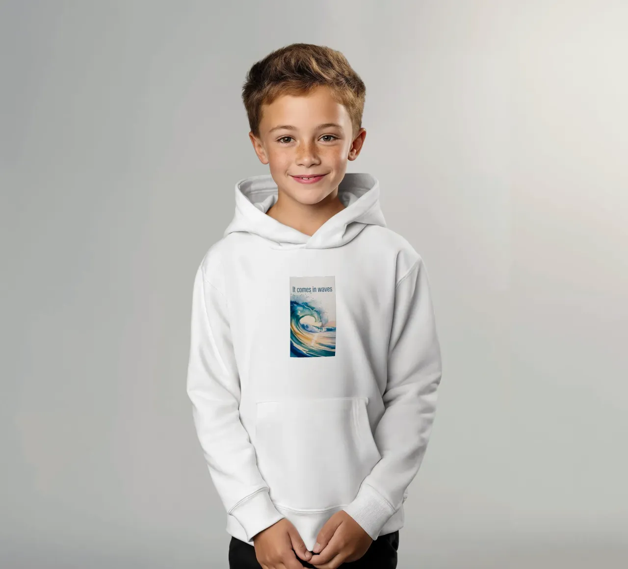 IT COMES IN WAVES felpa bambino con cappuccio da 20 Farben